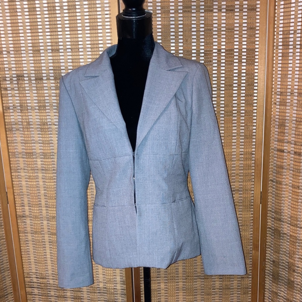 Bebe | Women's Gray Lined Dress Blazer/Jacket - Size 12